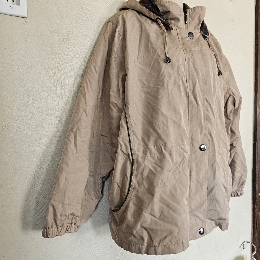 Vintage Blair Khaki Jacket With Removable Wool Interior Size Womens Large Petite - Picture 4 of 15